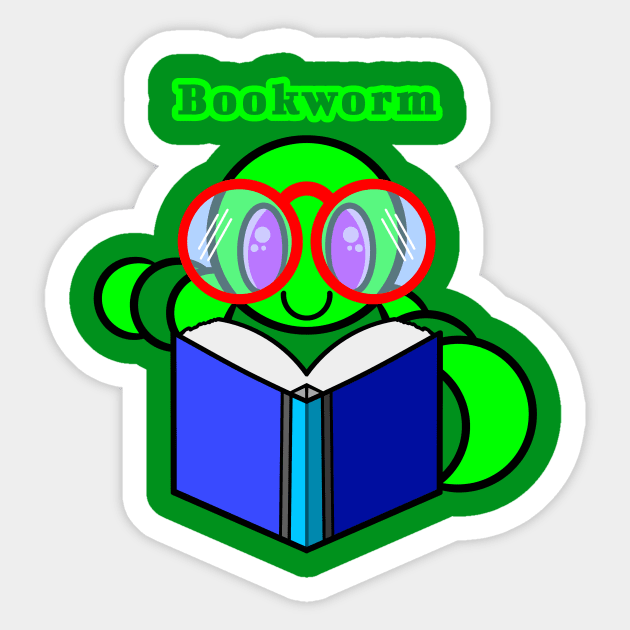 Bookworm Sticker by RD Doodles